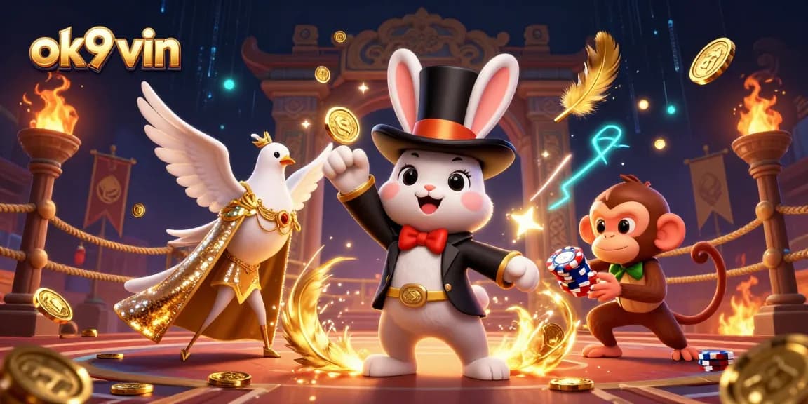 Engage with the dynamic world of gambling through ok9 vin, featuring a magician rabbit and a dove.
