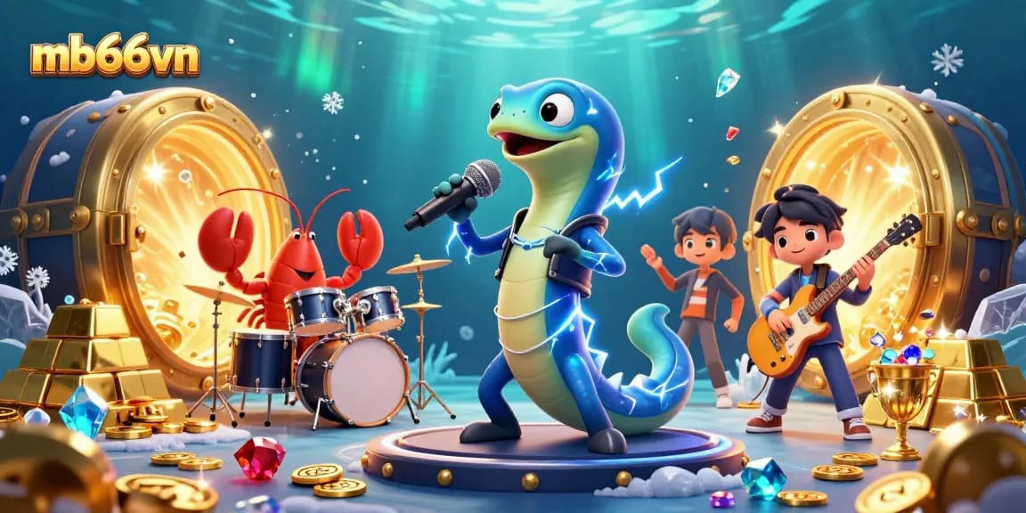 Win big at mb66vn with an electric eel DJ and treasure-filled underwater casino stage!
