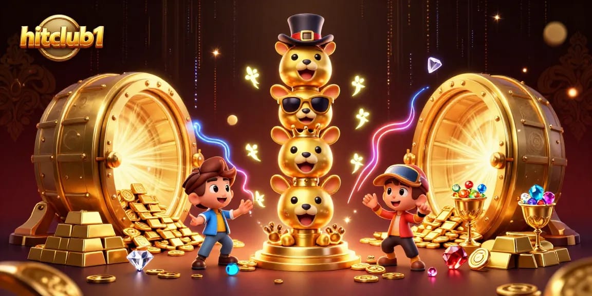 Experience thrilling wins at hitclub1 with dynamic games and vibrant treasure in this casino illustration.