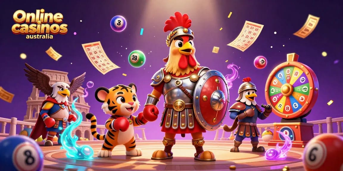 Experience online casinos Australia with vibrant characters in a lively casino scene.