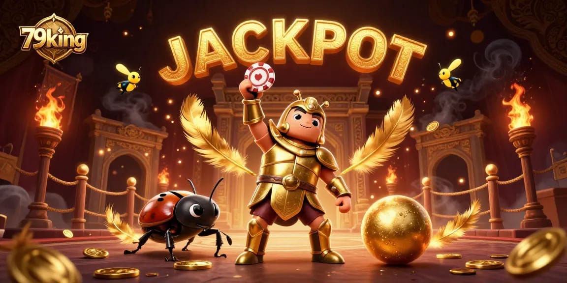 Experience thrilling wins at 79king with engaging games featuring golden poker chips and festive fireflies.