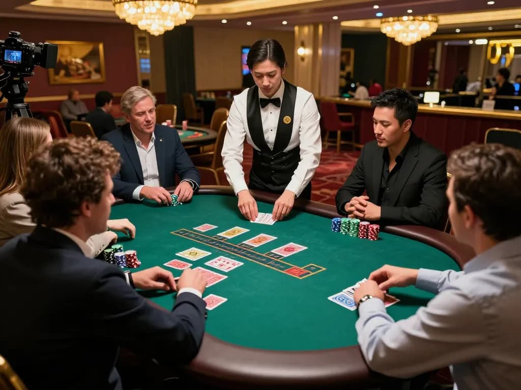 Players engaged in a thrilling blackjack round at Nhà cái s8, showcasing strategy and excitement