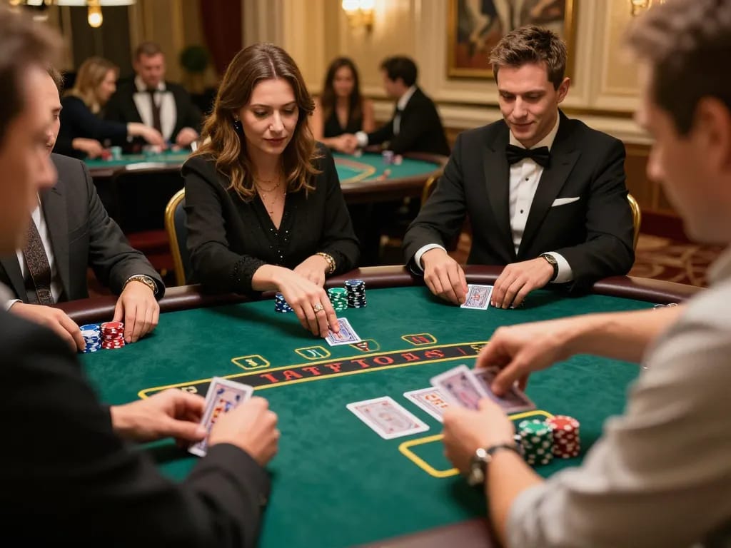 Players engaged in an exciting blackjack game at 88BET live casino table.