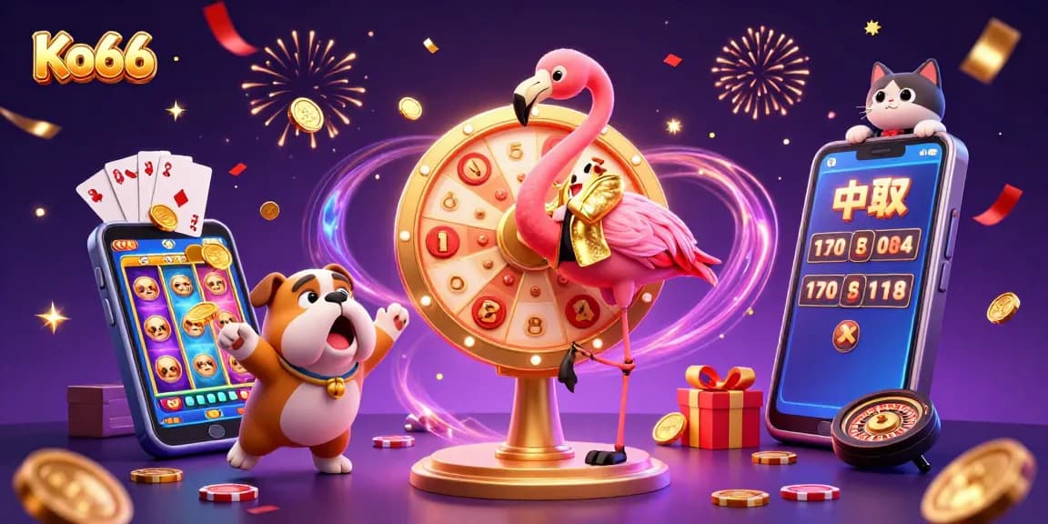 Spin the giant prize wheel at Ko66, where excitement meets colorful slot gaming!