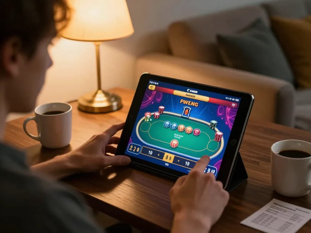 Experience online gaming with LLWIN while enjoying strategic gameplay in a cozy home setting.