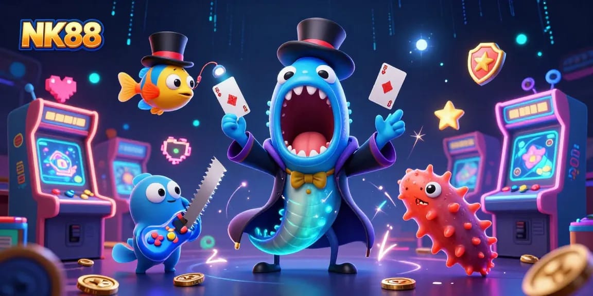 Engaging in thrilling gaming adventures at NK88's online casino featuring vibrant 3D characters.