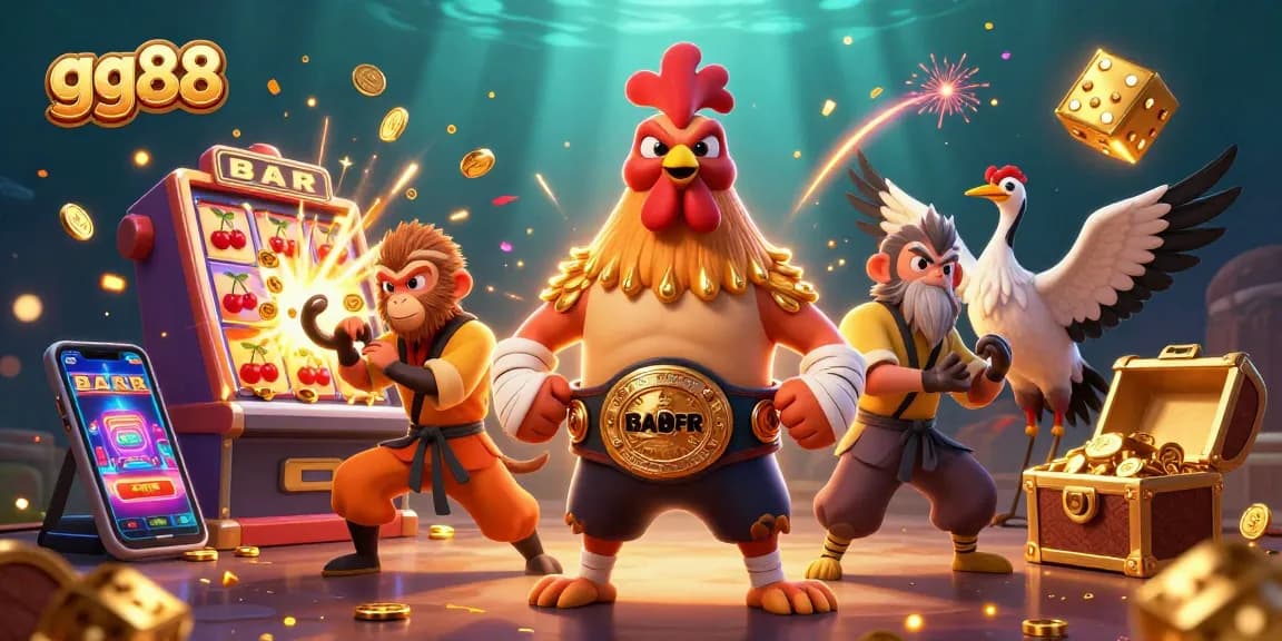 Experience the thrilling excitement of gg88 with a vibrant casino scene featuring animated characters.