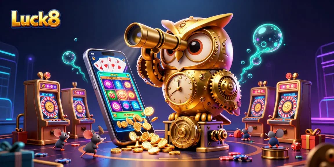 Experience thrilling wins at Luck8 with vibrant slot games, dynamic characters, and festive casino elements.