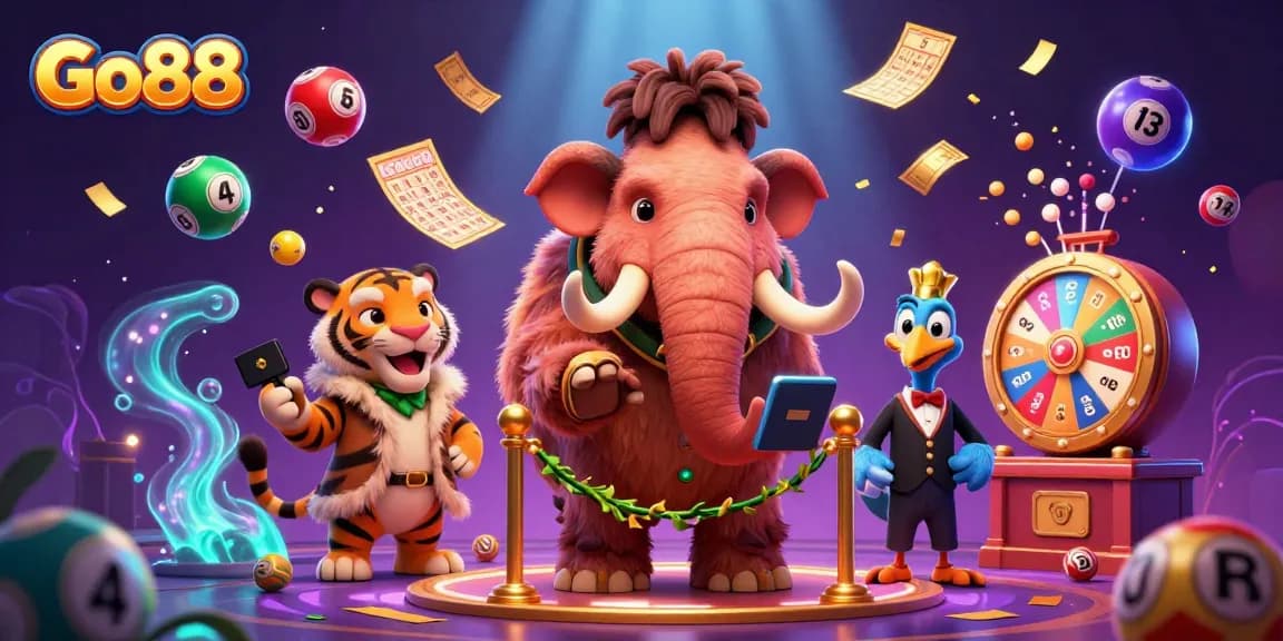 Go88 invites players into a vibrant casino scene with iconic characters and dynamic gaming elements.