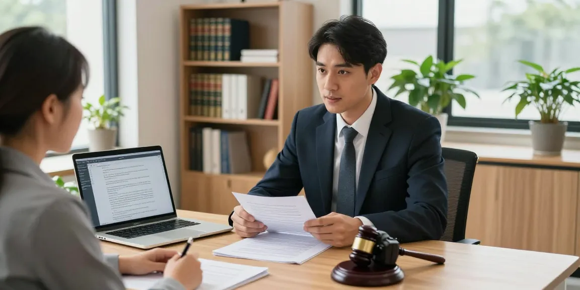 Legal consultation with attorney discussing a weblink case in a bright office