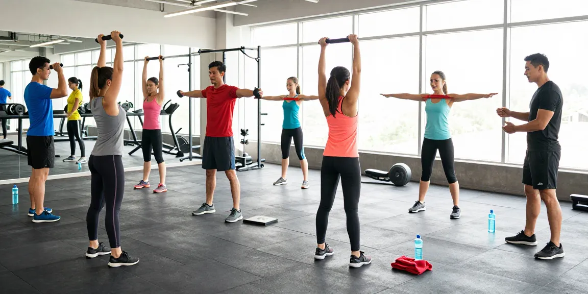 Aktive Fitness-Enthusiasten im Selliza Shop trainieren intensiv in einem modernen Gym.