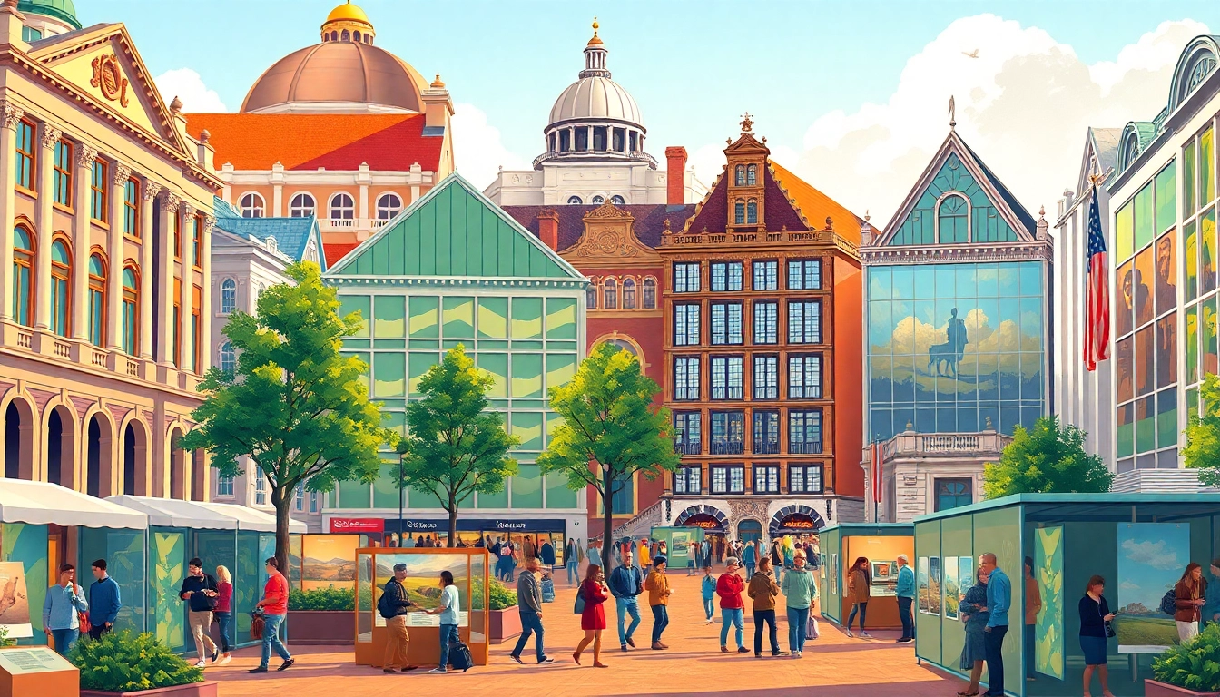 Besuch von Amsterdam Museen mit lebendigen Menschen und beeindruckender Architektur.