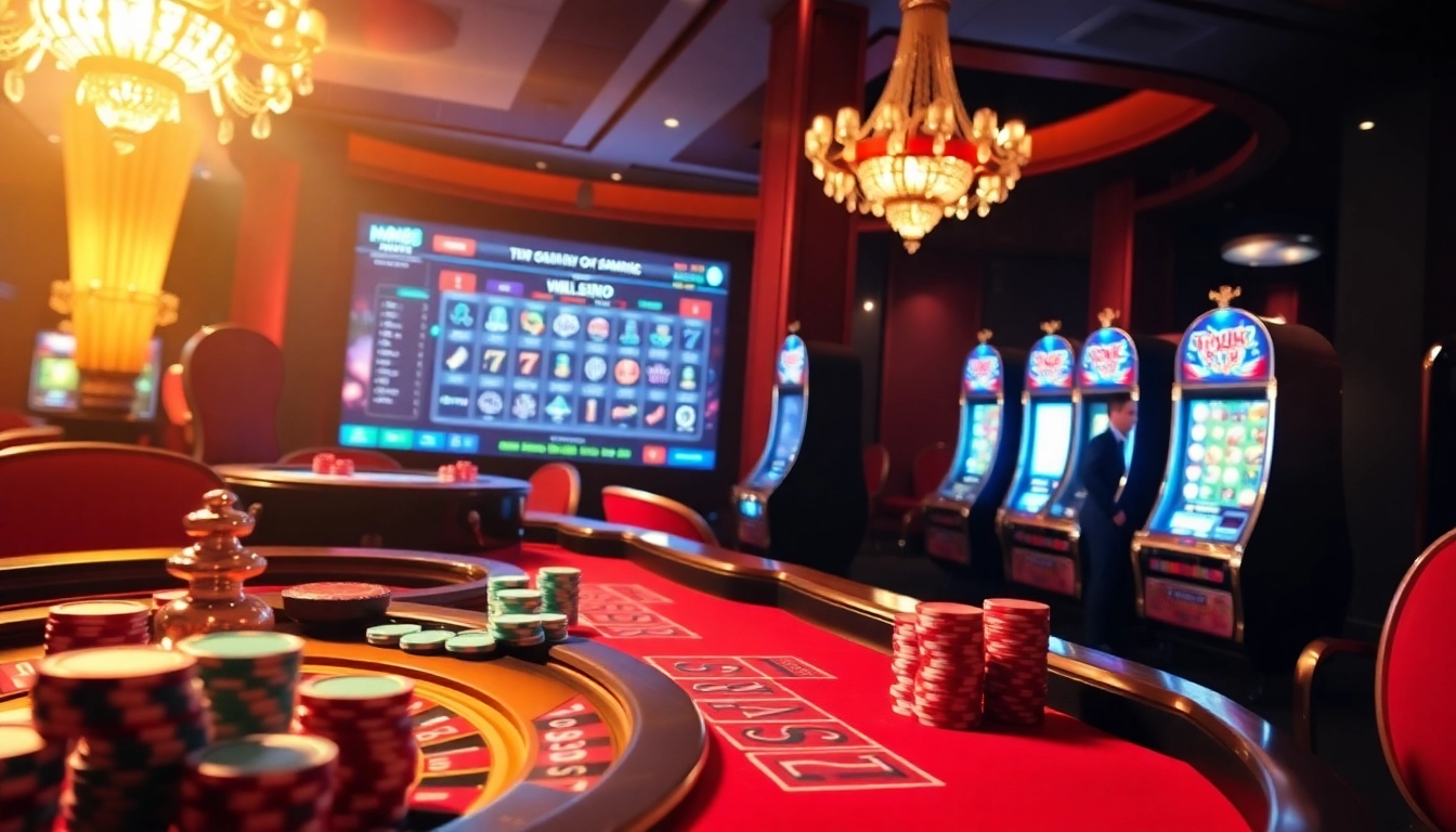 Engaging casino scene showcasing games and excitement at https://mm88.agency/ for online gamblers.