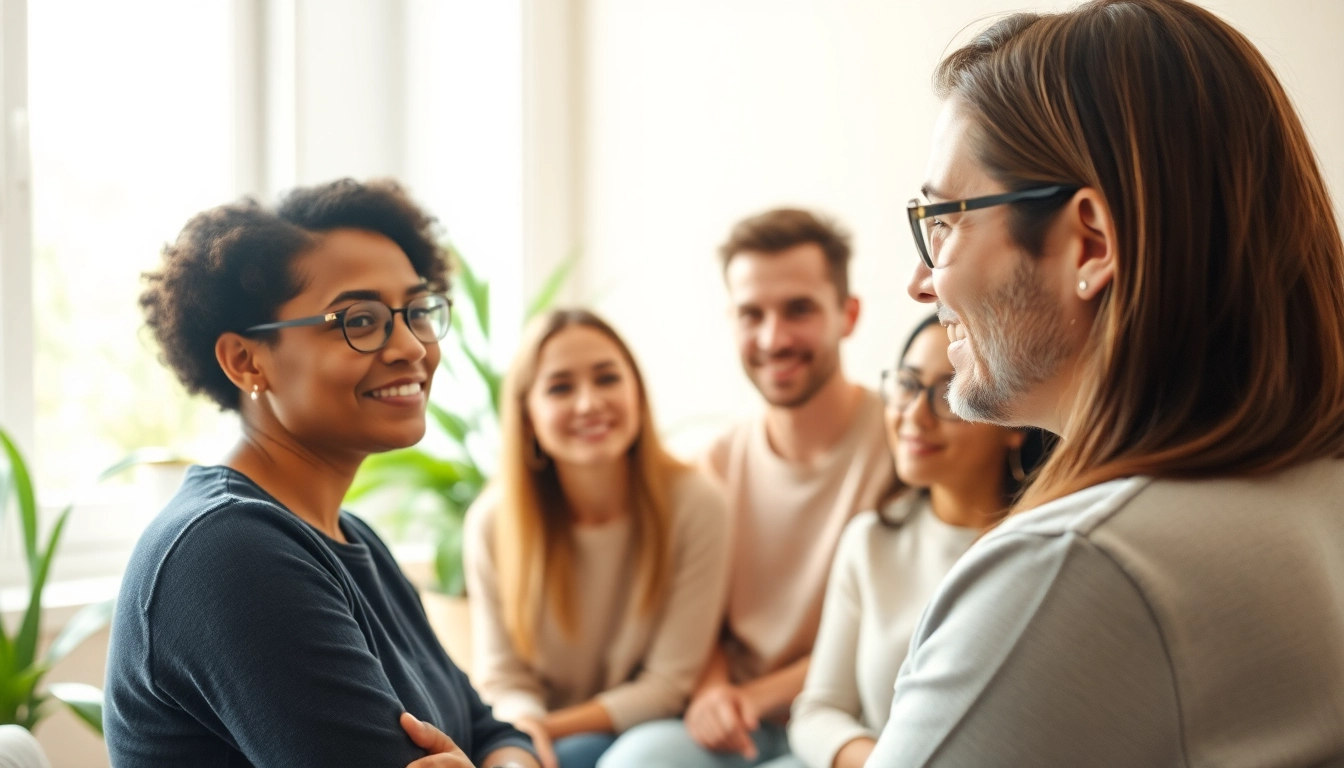 Promoting mental health awareness through a therapist's session with diverse individuals.