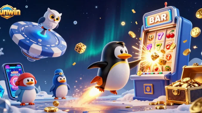 Experience thrilling casino excitement with Sunwin's vibrant 3D illustration showcasing games and bonuses.