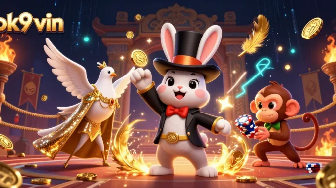 Engage with the dynamic world of gambling through ok9 vin, featuring a magician rabbit and a dove.